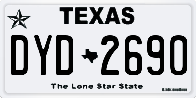 TX license plate DYD2690