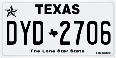 TX license plate DYD2706