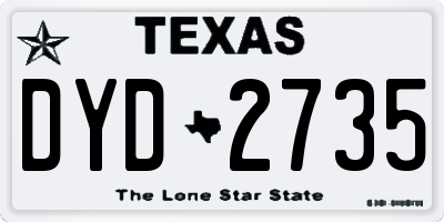 TX license plate DYD2735