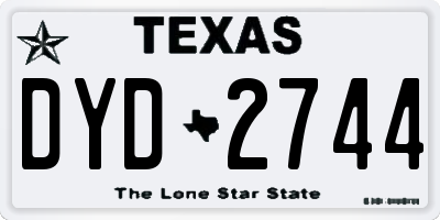 TX license plate DYD2744