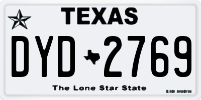 TX license plate DYD2769