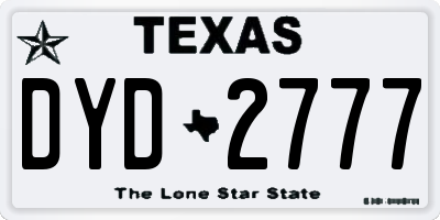TX license plate DYD2777