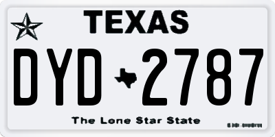 TX license plate DYD2787