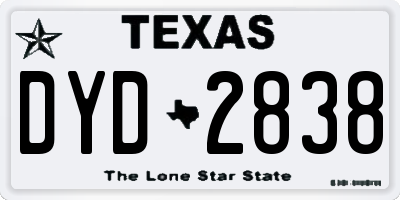 TX license plate DYD2838