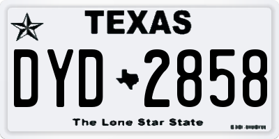 TX license plate DYD2858