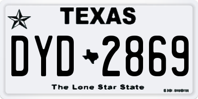 TX license plate DYD2869