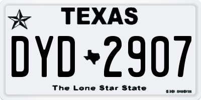 TX license plate DYD2907