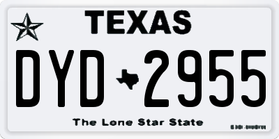 TX license plate DYD2955