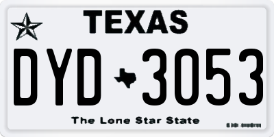 TX license plate DYD3053