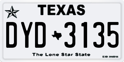TX license plate DYD3135