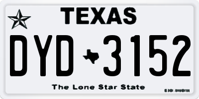 TX license plate DYD3152