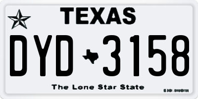 TX license plate DYD3158