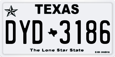 TX license plate DYD3186