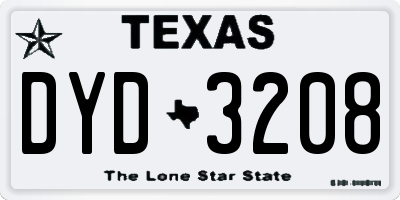 TX license plate DYD3208