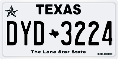 TX license plate DYD3224
