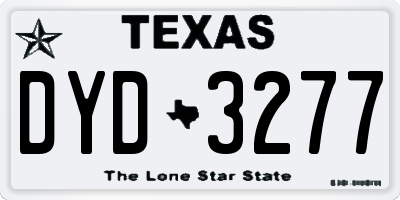 TX license plate DYD3277