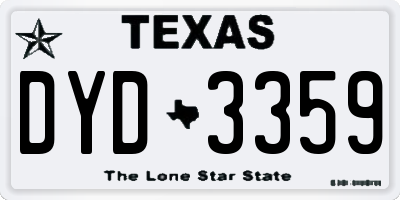 TX license plate DYD3359