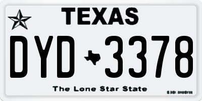 TX license plate DYD3378