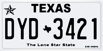 TX license plate DYD3421