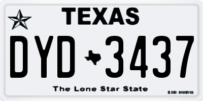 TX license plate DYD3437