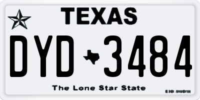 TX license plate DYD3484