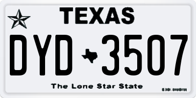 TX license plate DYD3507