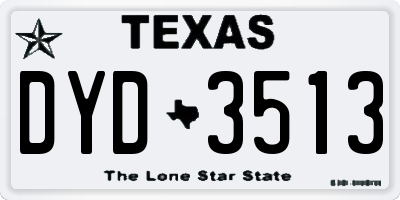 TX license plate DYD3513