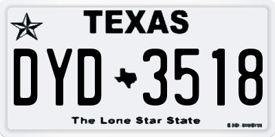 TX license plate DYD3518