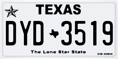 TX license plate DYD3519