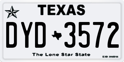 TX license plate DYD3572