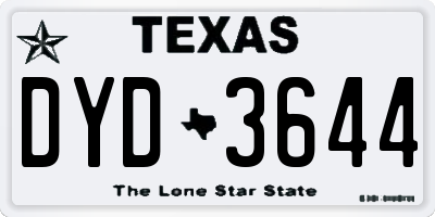TX license plate DYD3644