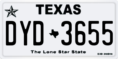 TX license plate DYD3655