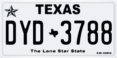 TX license plate DYD3788