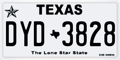 TX license plate DYD3828