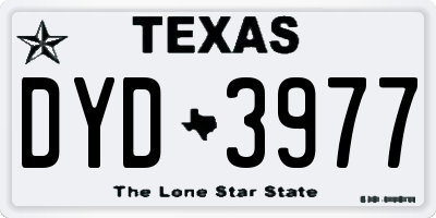TX license plate DYD3977