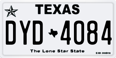 TX license plate DYD4084