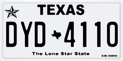 TX license plate DYD4110