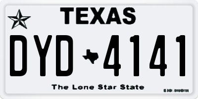 TX license plate DYD4141