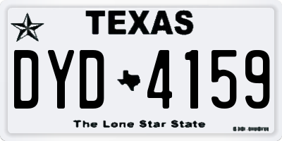 TX license plate DYD4159