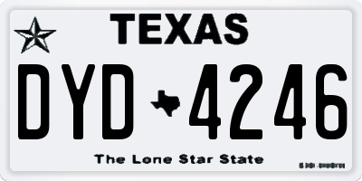 TX license plate DYD4246