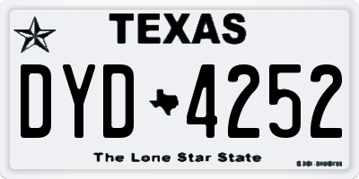 TX license plate DYD4252