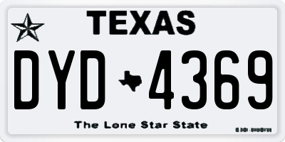 TX license plate DYD4369