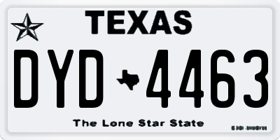 TX license plate DYD4463