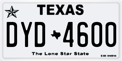 TX license plate DYD4600