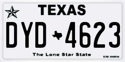 TX license plate DYD4623