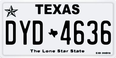 TX license plate DYD4636