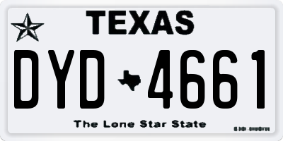 TX license plate DYD4661
