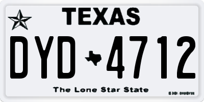 TX license plate DYD4712