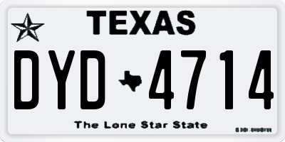 TX license plate DYD4714