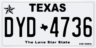 TX license plate DYD4736